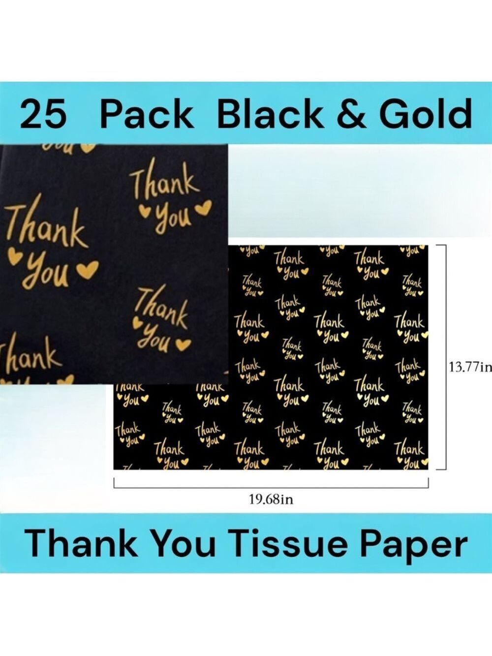 25 Thank You Tissue Paper Sheets, 20x14 PRICE IS FIRM